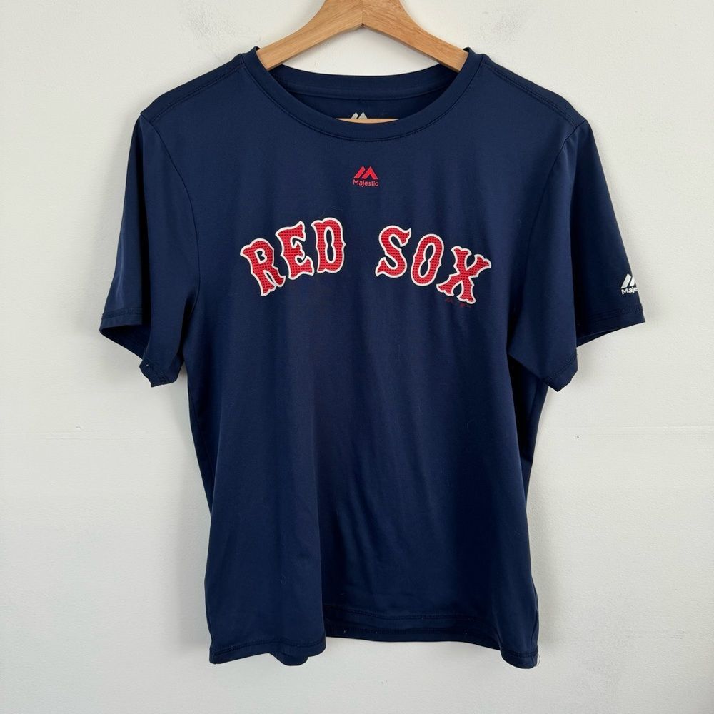 Majestic Boston Red Sox Cool Base Shirt Youth XL MLB Performance Tee Blue - Picture 2 of 5